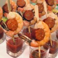 shrimp and spicy sausage skewer