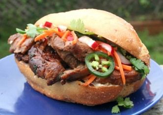 caramelized pork tenderloin banh mi