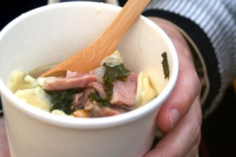 Lindsay's Hot Ham Water with Tortellini, Chickpeas, and Kale