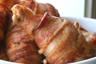 Mini Swansons – Buttermilk Chicken Drumsticks Wrapped in Bacon