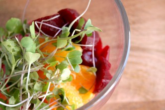 Goat Cheese Mousse with Beets and Oranges