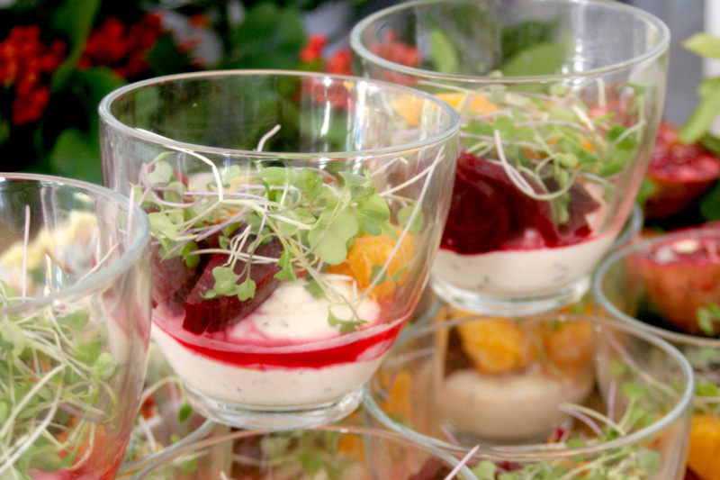 Goat Cheese Mousse with Beets and Oranges