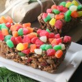 Fruitcake Reimagined - A Slice of Gooey, Chocolate Marshmallowy Cereal No-Bake Christmas Magic